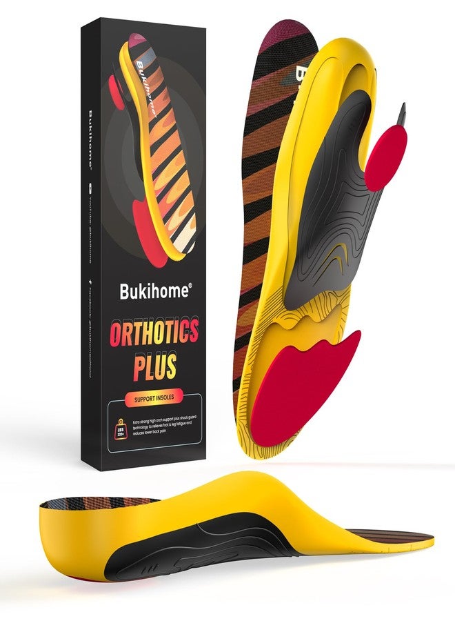 Bukihome Plantar Fasciitis Relief Insoles for Men Women Heel Pain Shock Absorption Cushioned Inserts with Ergonomic Design Orthotic Shoe Inserts for Achilles Tendonitis Heel Spur, L - Image 1